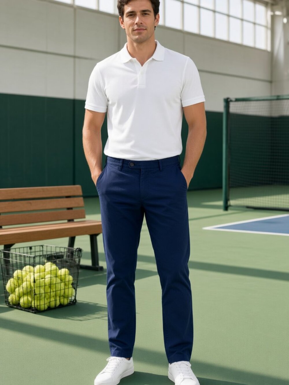 Dylan Gray Men Navy Blue Regular Fit Chinos Slash Pocket Pants US 33